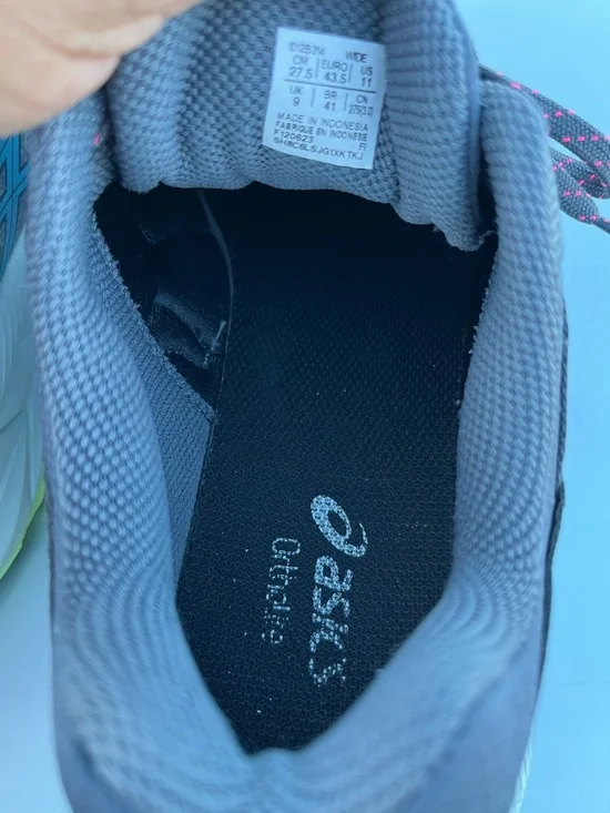 Asics Gray with Pink Logo Cushioning Running Shoe - Picture 6 of 11